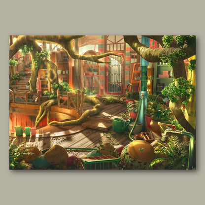 Postcard A6 - Indoor garden (day)