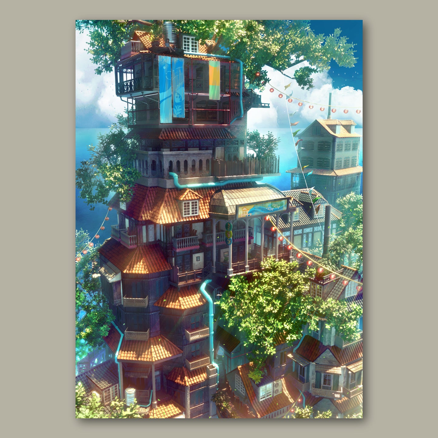 Postcard A6 - Seaside town